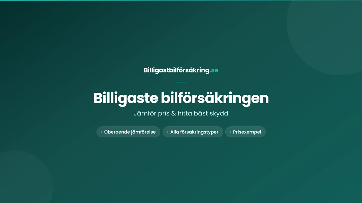 Jämför billigaste bilförsäkringen — oberoende jämförelse av alla försäkringstyper